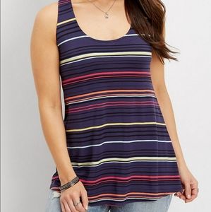 Maurices strappy striped tank top, sz L